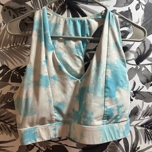 Fabletics Sky Blue Tie-Dye Bra L